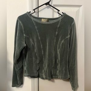 The Territory Ahead Green Velvet Shirt